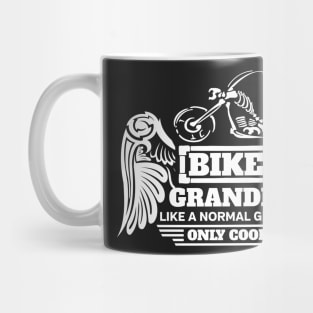 Biker Grandma White Skeleton Motorcycle Mug